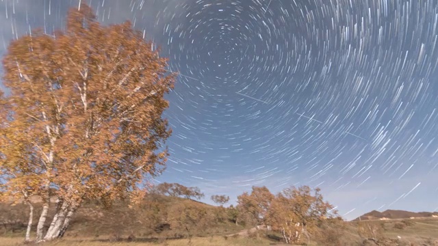 内蒙古赤峰乌兰布统星轨视频素材