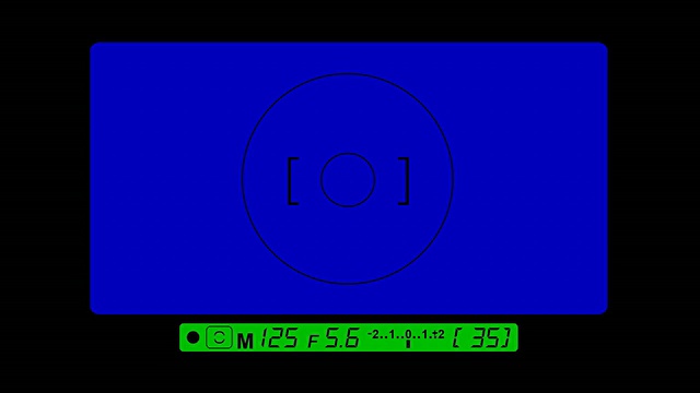 数码单反取景器蓝屏滤镜视频素材