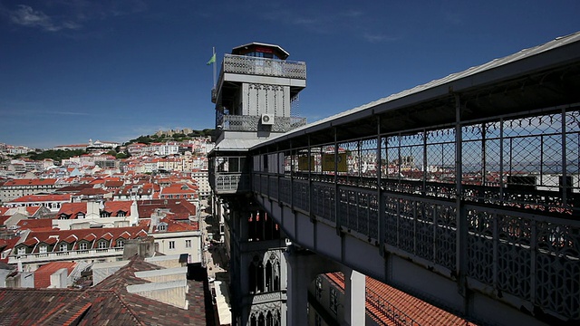 葡萄牙里斯本圣朱斯塔Elevador de Santa Justa高区WS PAN视频素材