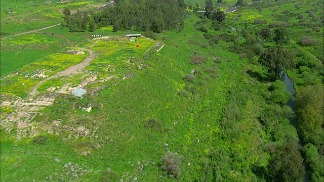 上加利利/以色列的AERIAL Metzad Ateret和约旦河视频素材