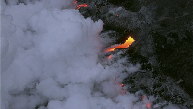 WS ZO鸟瞰图流动火山/夏威夷，美国视频素材