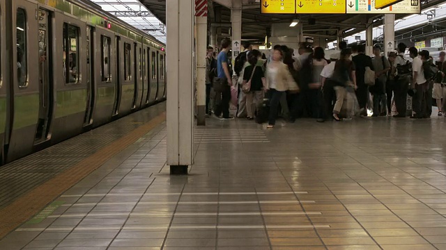 新宿车站的乘客/东京，新宿，日本视频素材