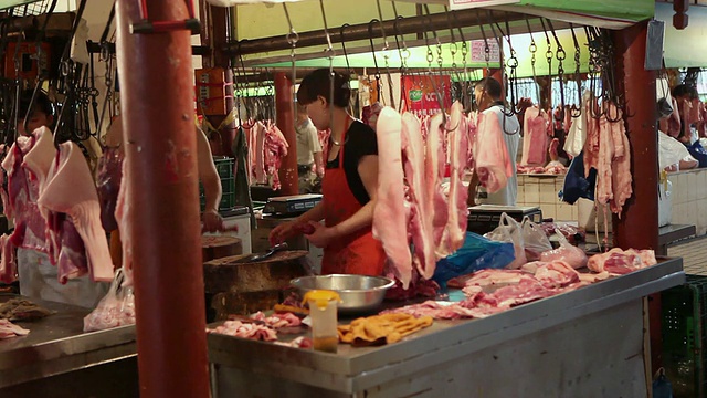 潘小姐肉类市场/上海，中国视频下载