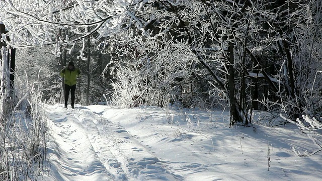 越野滑雪视频素材