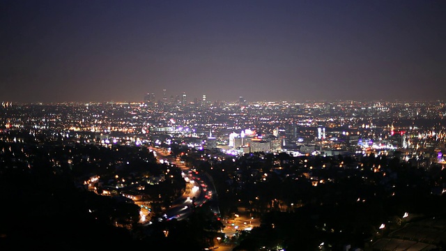 WS HA洛杉矶夜景/美国加州视频素材