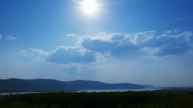 太阳，晴朗的天空，时间流逝视频素材