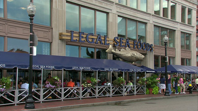 WS Legal Seafoods长码头外观，255 State Street / Boston，马萨诸塞州，美国视频素材