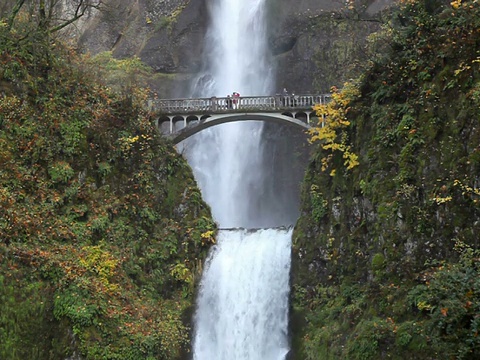 PAL Multnomah瀑布美国俄勒冈州视频素材