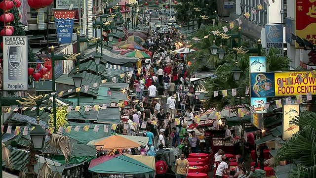 马来西亚吉隆坡唐人街的Jalan Hang Lekir市场景象视频素材