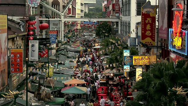 马来西亚吉隆坡唐人街的Jalan Hang Lekir市场景象视频素材