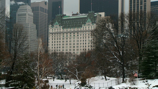 美国纽约中央公园广场酒店WS View of Plaza Hotel视频素材