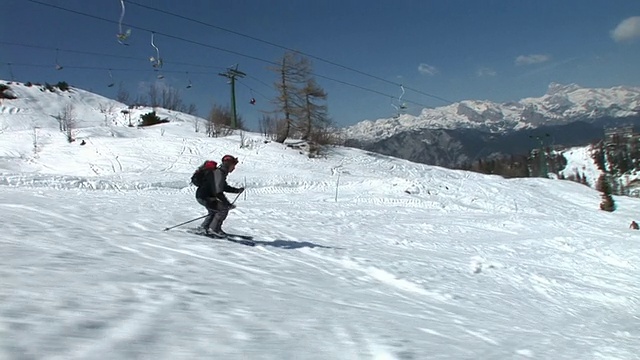 HD:滑雪的观点视频素材