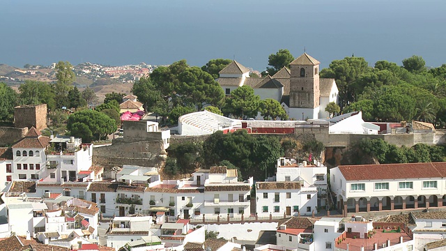 西班牙安达卢西亚Mijas / Costa del Sol村庄的WS视图视频素材