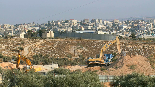 以色列犹太耶路撒冷Beit Lehem地区的以色列西岸墙视频素材