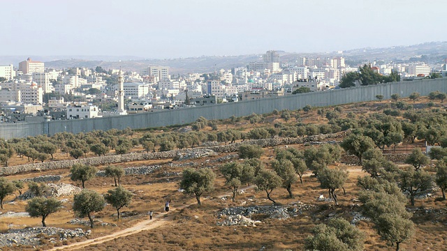 以色列犹太耶路撒冷Beit Lehem地区的以色列西岸墙视频素材