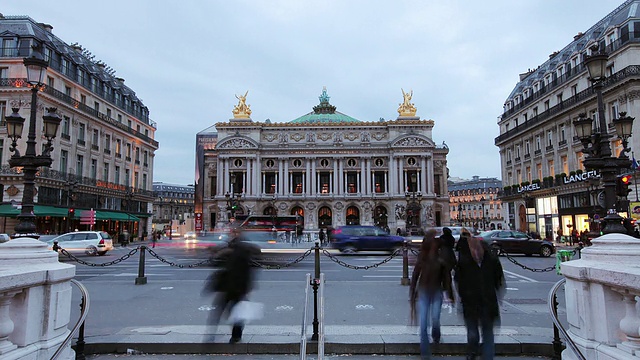 T/L WS Paris Opera at sunset /法国巴黎视频素材