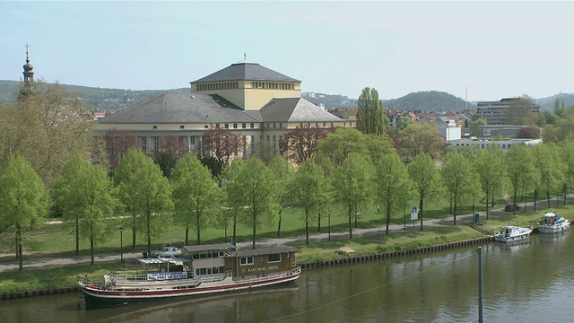 Saarland State Opera House景观/ SaarbrÃ¼cken, Saarland, Germany视频素材