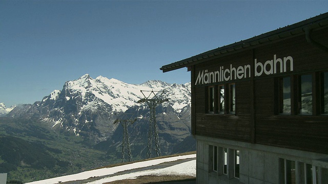 MÃ nnlichen和Wetterhorn山/ Grindelwald，伯恩斯阿尔卑斯山，瑞士视频素材