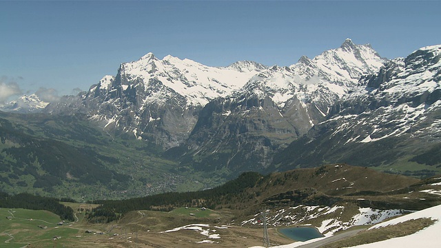 MÃ nnlichen和Wetterhorn山/ Grindelwald，伯恩斯阿尔卑斯山，瑞士视频素材