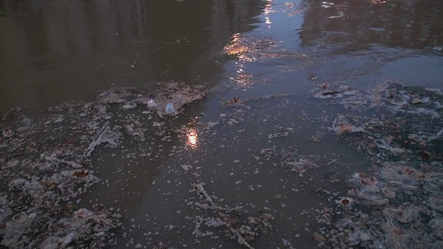 水污染:河流的灾难性状况视频素材