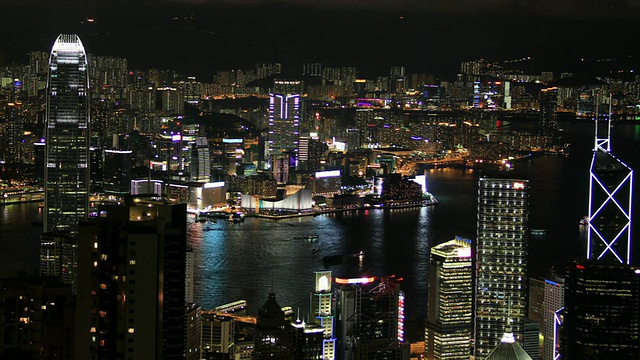 香港摩天大楼夜景视频素材