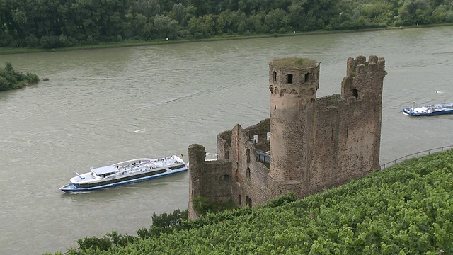 德国黑森市RÃ¼desheim /莱茵谷附近的Ehrenfels城堡遗址视频素材