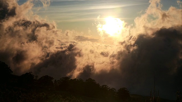 黄昏的WS T/L云，哈雷阿卡拉火山口，毛伊岛，夏威夷，美国视频素材