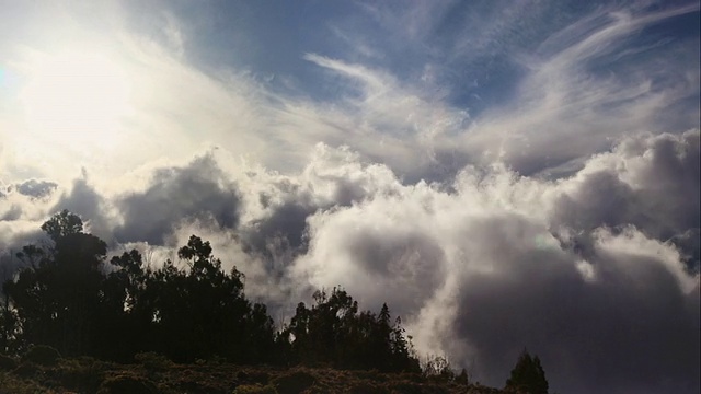 云的WS T/L PAN视图，哈雷阿卡拉火山口，毛伊岛/不/A，夏威夷，美国视频下载