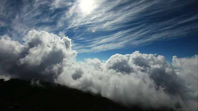 WS T/L云，哈雷阿卡拉火山口，毛伊岛，夏威夷，美国视频素材