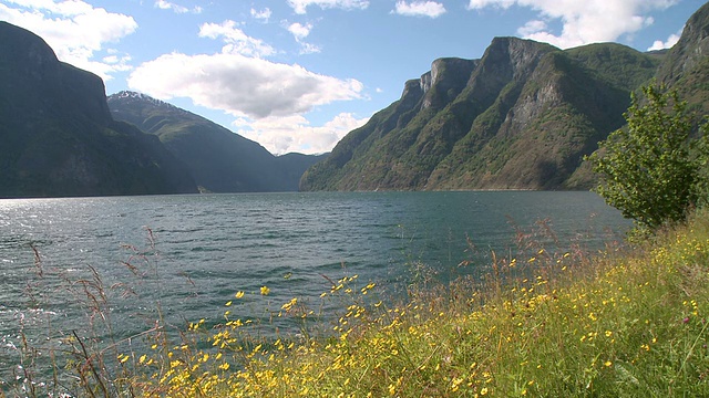 挪威的Sogn - fjord / Aurlandsvange, Sogn og Fjordane视频素材