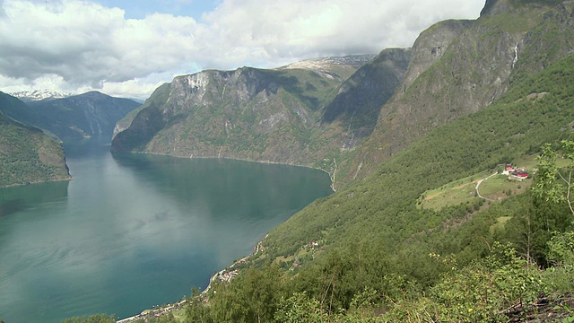 挪威的Sogn - fjord / Aurlandsvange, Sogn og Fjordane视频素材