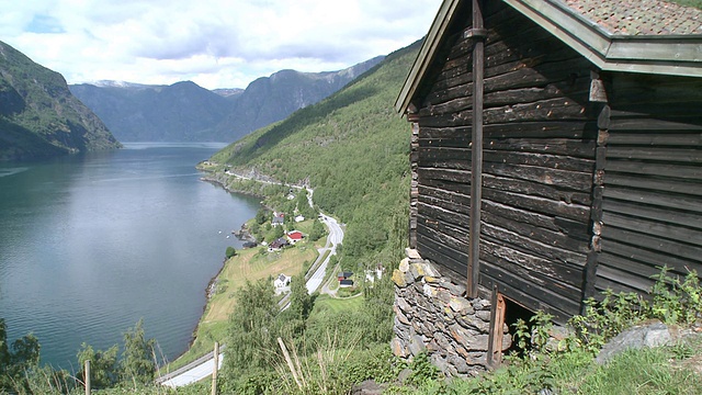 挪威的Sogn - fjord / Aurlandsvange, Sogn og Fjordane视频素材