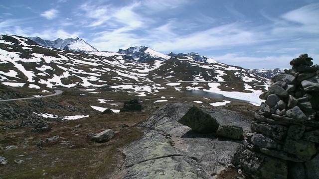 挪威Sognefjellsvegen mountain / Jotunheimen Nationalpark, Sogn og Fjordane, PAN View视频素材