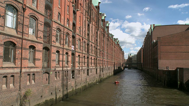 德国汉堡，Speicherstadt(仓库区)的WS View视频素材