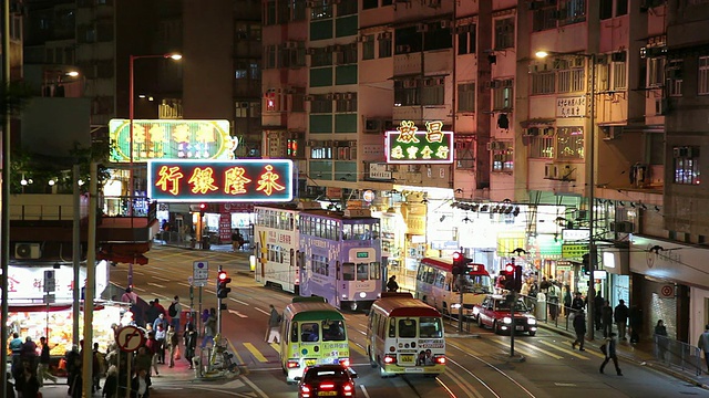 WS HA夜街景/中国香港视频素材