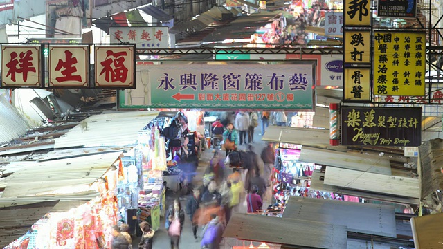 T/L WS HA街夜市/中国香港视频素材