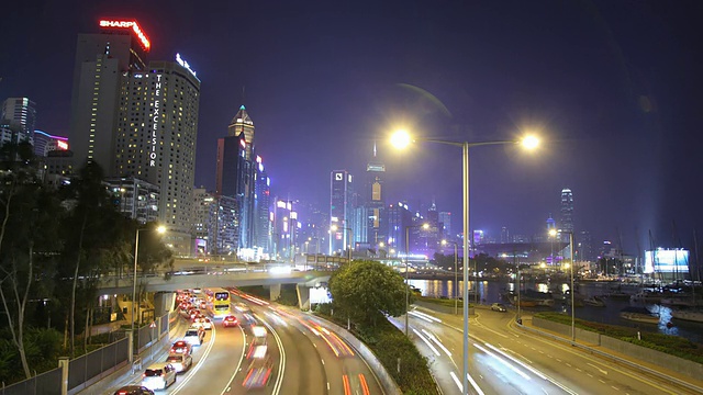 T/L WS HA夜街景/中国香港视频素材