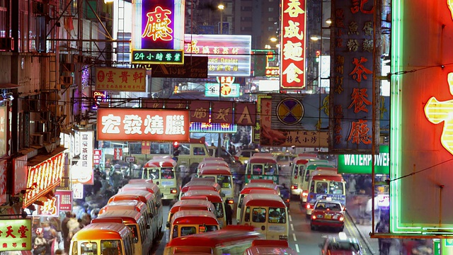 T/L WS HA繁忙交通的夜景/中国香港视频素材