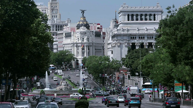 西班牙马德里社区Calle de Alcala / Madrid上的HA交通视频素材