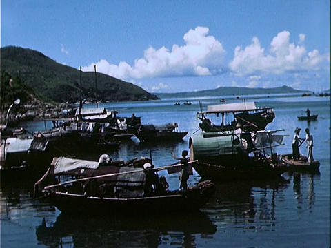 1939年在港/香港宽射小船视频素材