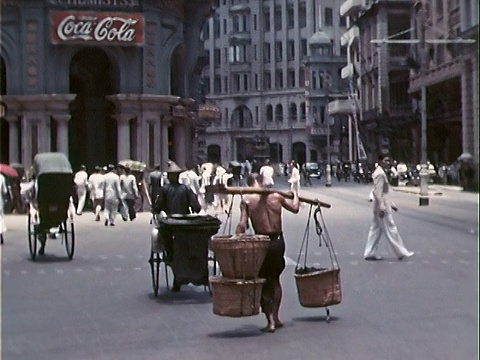 1939年广角街景/香港视频素材