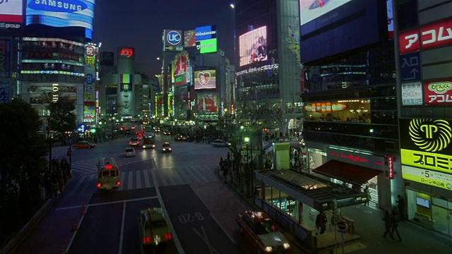 快速运动，HA, MS，新宿区夜间交通，东京，日本视频素材