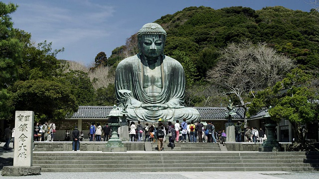 日本神奈川县镰仓琴德寺大佛观视频素材