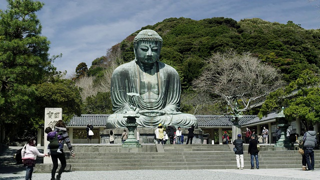 日本神奈川县镰仓琴德寺大佛观视频素材