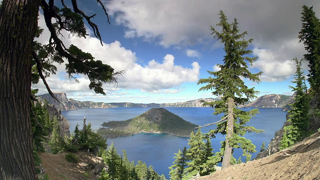 T/L, WS，火山口湖，火山口湖国家公园，俄勒冈，美国视频素材