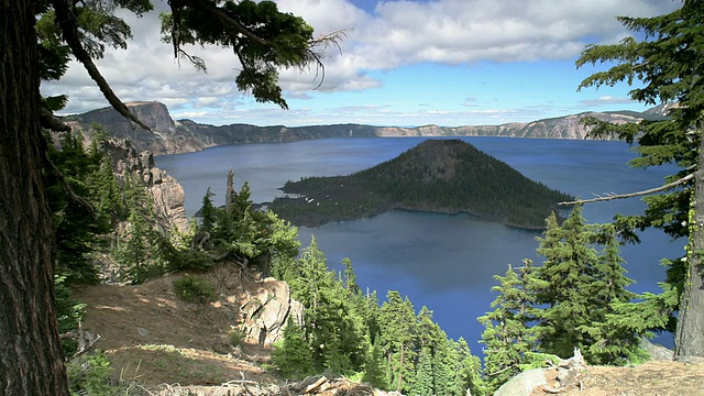 T/L, WS, PAN，火山口湖，火山口湖国家公园，俄勒冈，美国视频素材