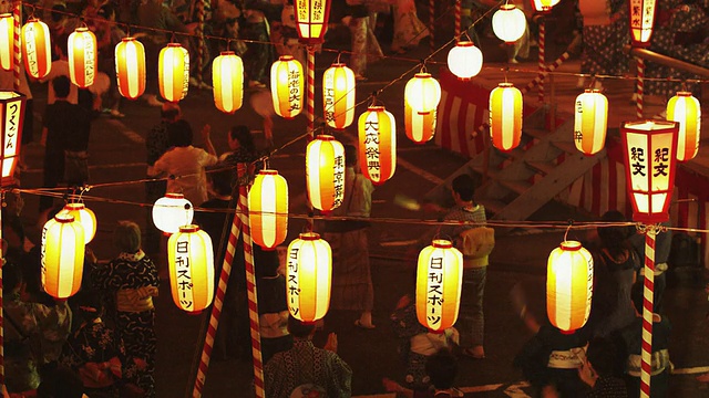 任何年龄的MS参与者在bon festival / Tokyo, Tokyo-to, Japan跳舞视频素材