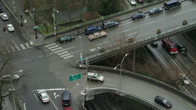 T/L WS HA繁忙街道/西雅图，华盛顿，美国视频素材