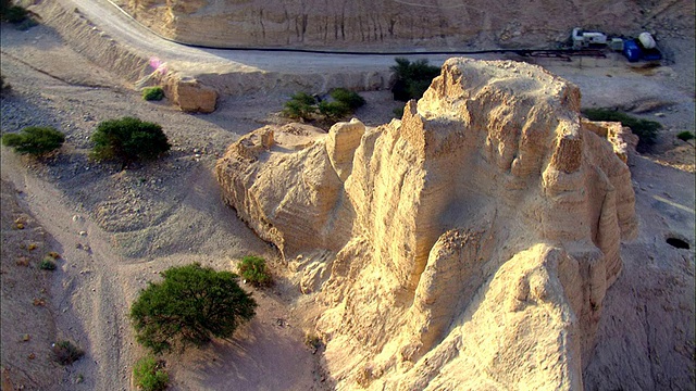 metzad zohar古据点废墟，峡谷/ soun Judea沙漠，以色列视频素材