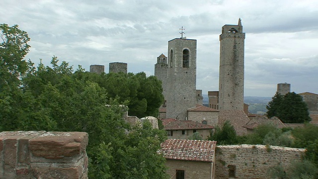 WS PAN View of town / San Gimignano，托斯卡纳，意大利视频素材